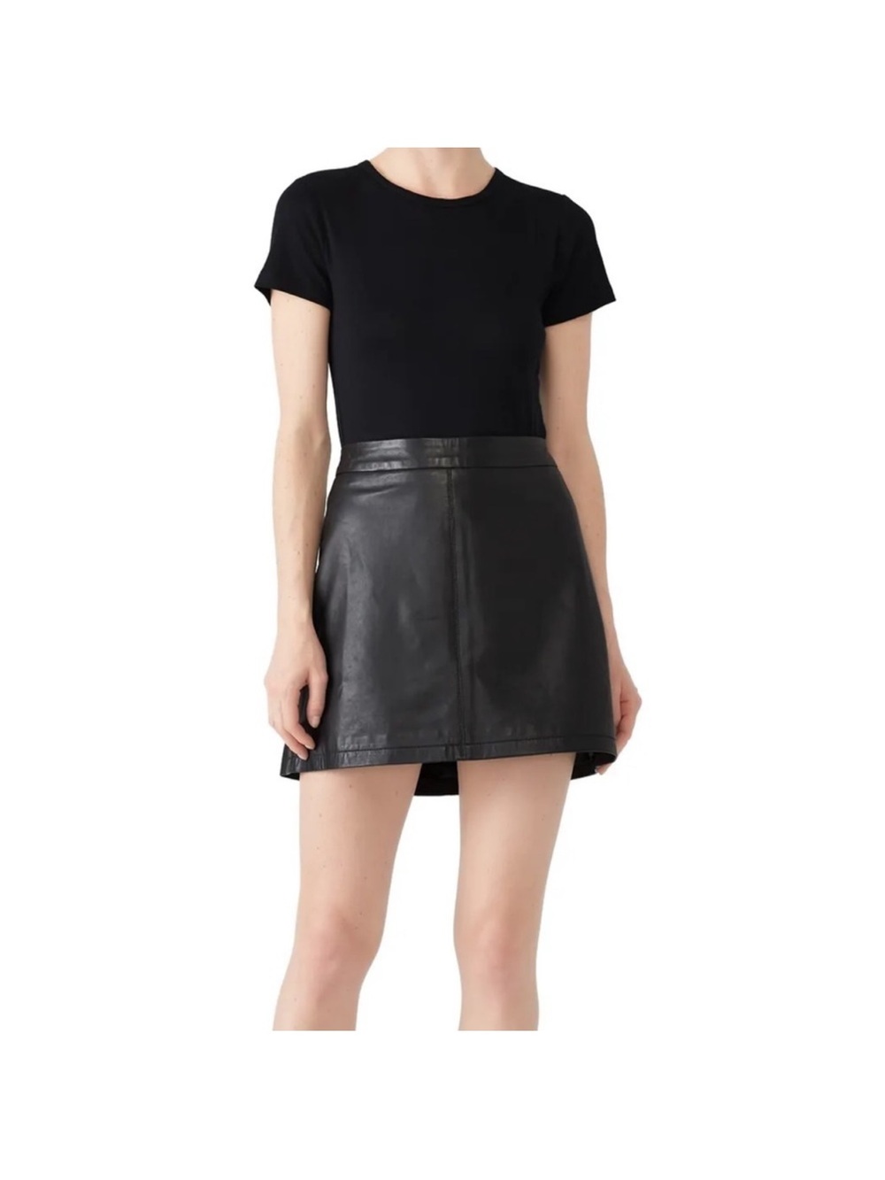EUC: cupcakes & cashmere Black Leather Mini Skirt